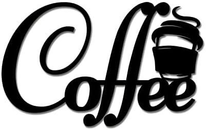 Знак за кафе, метал - знак за wallид за кафе - 3Д збор уметнички акцент декор, кафе -метален wallиден плакета, знак за виси за домашно домаќинство