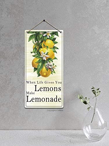 Кога животот ви дава лимони да направат лимонада ретро дрвена јавна декоративна висечка знак за домашна врата ограда гроздобер