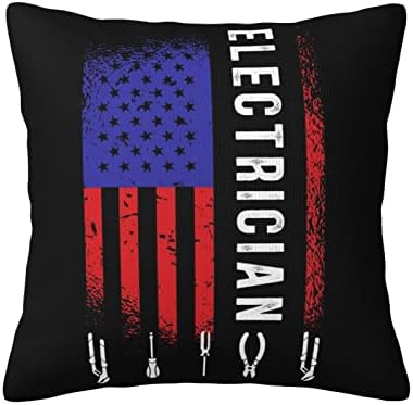 Кадекс Електричар со американски перници со знаме вметнува 18x18 инчи фрлање перници Вметнете квадратна капа за фрлање перница