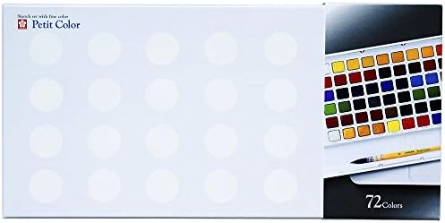 Sakura Craypas NCW-72 цврста акварел боја, ситна боја, 72 бои, вклучена оригинална четка