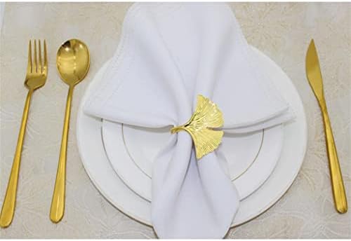 Лукио 6 парчиња салфетка ringsвони златен држач за салфетка за Божиќни вечери Свадби на свадби