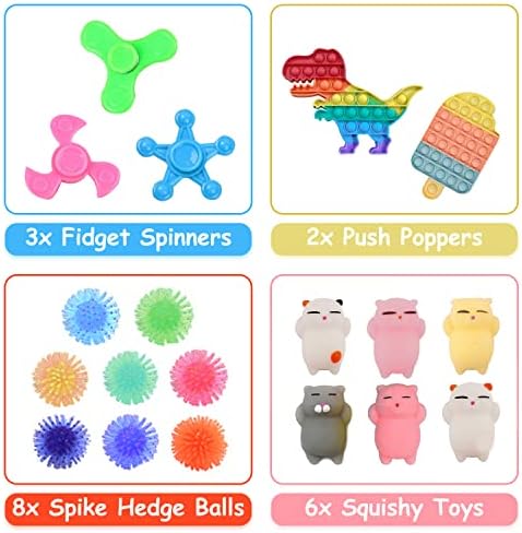 [Надграден 52 парчиња] Поп ИТ пакет со фигури играчки возрасни деца - забава ги фаворизираат сензорните играчки со строга стрес топки за аутизам