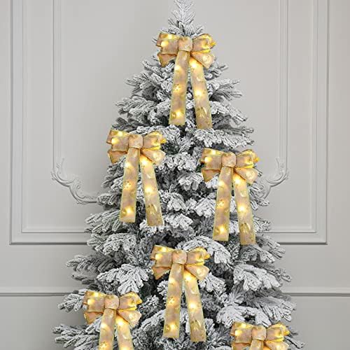 Божиќна декоративна топла светлина Божиќна лак, приврзок за елки за новогодишно дрво