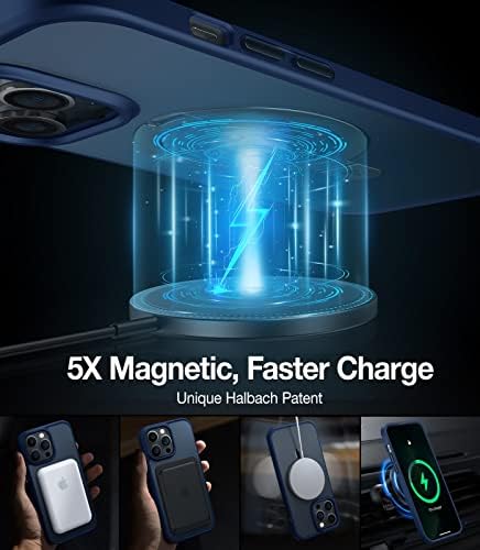 Torras UPRO Ostand Magnetic За Iphone 13 Pro Max Случај [Компатибилен Со Magsafe] Со Штанд, [10ft Воена Заштита Од Капка] Проѕирен Заден Тенок