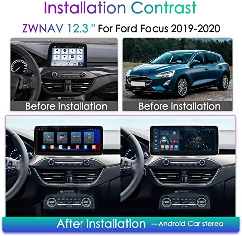 ЦВНАВ 12.3 инчен Андроид 10 Автомобил Стерео За Форд Фокус 2019 2020,128 МК РОМ, Автомобил ГПС Навигација Главата Единица, Bluetooth,