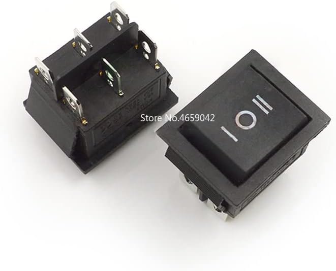 5PCS KCD4 Rocker Switch Onf -Off 3 Позиција 6 Pins Електрична опрема со прекинувач за светло напојување 16A 250VAC/ 20A 125VAC -