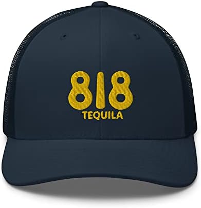 Rivemug 818 Tequila извезена капа за камиони, заоблена сметка за прилагодување на капачето за прилагодување на мрежата на средната круна