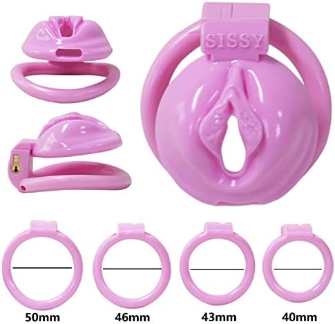 3Д печатена лесна светлина 50g розова кафез Мал машки уреди за чистота за заклучување 4 прстени магичен шкафче