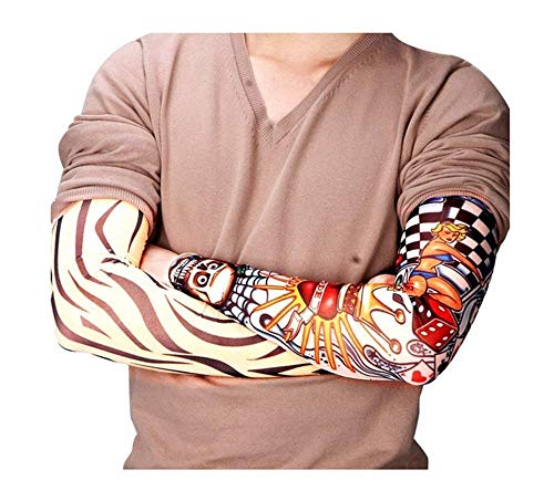 Розови Привремени Ракави За Тетоважа За Мажи/Жени, Лажни Ракави За Тетовирање На Отворено Заштитно Сонце За Покривање На Телото Уметнички Лажни Додатоци за Раце 6 п
