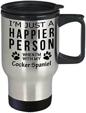 Куче Љубовник Патување Кафе Кригла-Посреќна Личност Со Кокер Спаниел-Миленичиња Сопственик Спасување Подароци