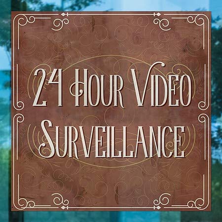CGSignLab | 24 Часовен Видео Надзор - Викторијанска Картичка Прозорец Прицврстување | 16 x16