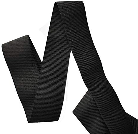 Еластична количка на Лелин, плетена еластична лента за шиење, 1 1/2 инч x 5 двор, црна