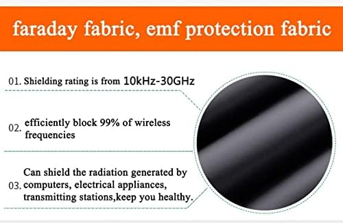 Wzglod Faraday Ткаенина ЕМФ RF Заштитен 5g WiFi, Паметен Метар, Мобилен Телефон, 44 X39 - Премиум Одделение Емф Сигнал Блокирање Материјал