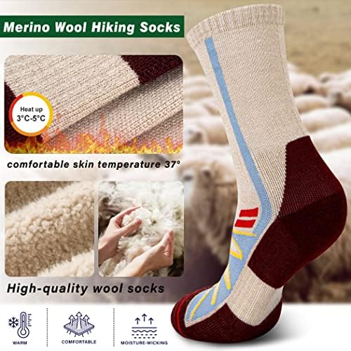 Мерино волна чорапи за ладно временски чорапи Термички топло екипаж зимски подигања Чорапи за перница