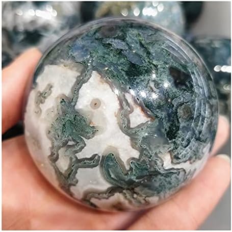 Есбант Медитација Дома Декор, природна мов агатна топка сфера Реики кристал минерали домашни канцелариски колекции естетски декоративни камења