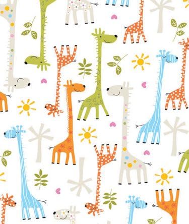 Ролна За Пакување Подароци за Жирафа за Бебиња 24 х 15' - Хартија За Завиткување Подароци За Бебиња