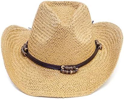 Стариот камен слама каубојска каубојска капа за мажи жени широко гребени сонце западниот стил