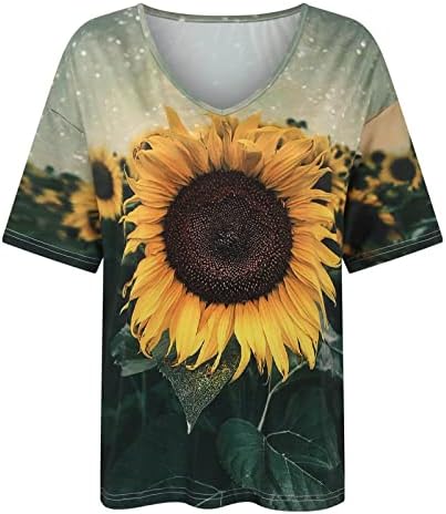 Врво на тренингот за жени 2023 летни пролет против кошули на вратот трендовски обични маички цветни графички маички со кратки ракави