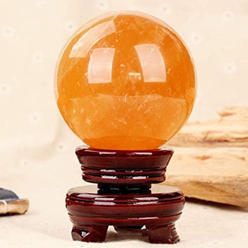 Мекнус Фенг Шуи Природна топка за кристална цитринска сфера, магична топка за богатство и успех заздравување на медитацијата 3,9 +штанд 1030