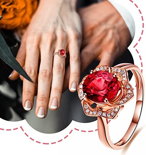 Роуз прстен моден дами прстен предлог прстен ден циркон валентин подарок црвени прстени прстени чинки