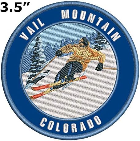 Vail Mountain, Colorado Ski Restort Mountain Везени премиум лепенка DIY Iron-On или Sew-On Decorative Bange Amblem Amblem Routce Souvenir