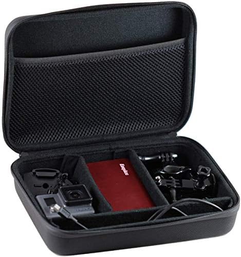Navitech 8 во 1 Комбо комплет за додатоци за акциони камера со сив случај - компатибилен со Goodmans Full HD Action Camera