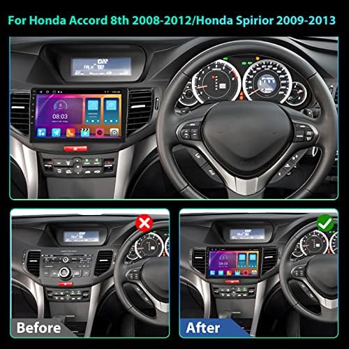 Подофо Андроид 12 Автомобил Стерео Радио за Хонда спогодба 8-ми 2008-2012, За Хонда Спириор 2009-2013 Безжичен Карплеј Андроид