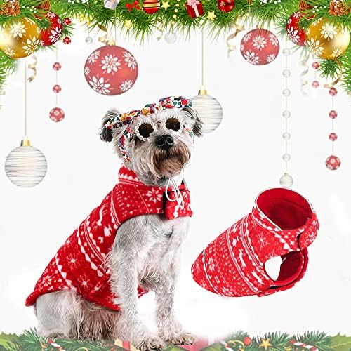Божиќна облека за џемпери, црвени ирвари Новини Божиќни кучиња облека облека Костим миленичиња зимско топло руно кутре елек јакна