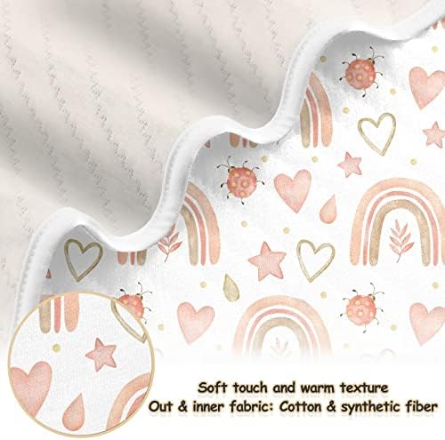 Ксигуа Бохо виножито бебе ќебиња за момчиња девојчиња, 30 x 40 инчи супер меко дете новородено ќебе, ќебе со двоен слој за патување со шетач