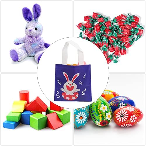 ДИЈАСИ Велигденски Торби За Подароци За Подароци, 24 Парчиња Зајаче Неткаен Гуди Третирајте Кеси Со Јајца Со Рачки За Велигденска