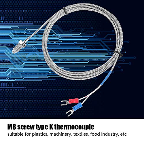 Термопарска сонда, термопар од типот К, M8 Thread Temper Sensor Sensor Wire 0-400 Сензор за температура на температурата, сензори