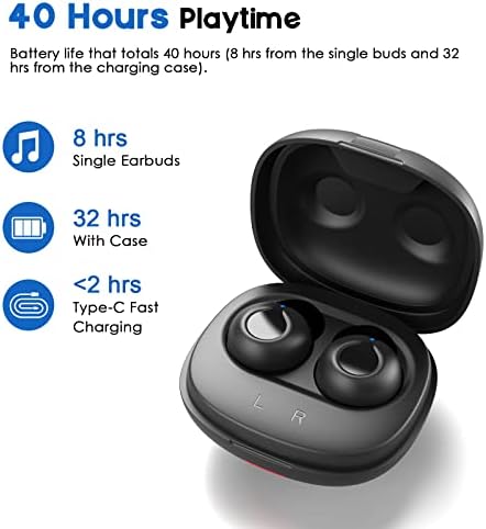 Nyandu Bluetooth 5.1 Вистински безжични ушни уши со микрофон, слушалки за откажување на бучава стерео повици дополнителна контрола на бас