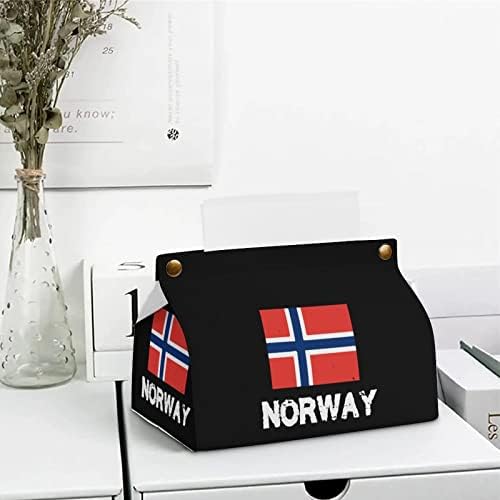 Норвешка Национална Гордост Норвешко Знаме Стп Држач За Кожна Кутија За Ткиво Хартиена Крпа За Чување Торба За Канцелариска Домашна Спална Соба