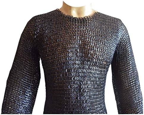 Комплетна рамна занишана кошула со синџир со голема големина Средновековна ланец на лангиил оклоп апс апс