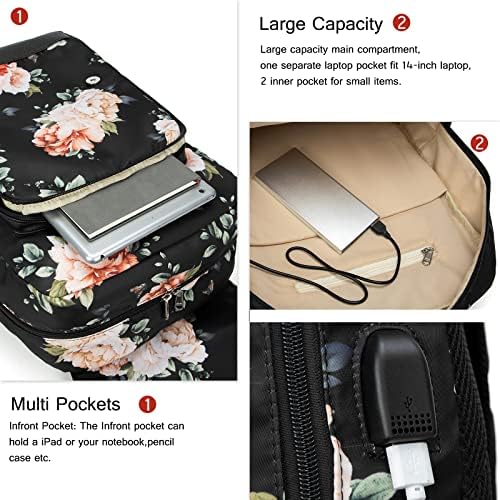Ранец на училишен ранец за тинејџери за тинејџери за жени, училишна торба 15,6 инчи лаптоп ранец Ден пакет за училишно патување