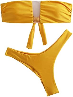 KCJGIKPOK Sports Romper Women's stie 2 парчиња за капење без ремен, без половината бикини, поставени костими за капење, амори за пливање