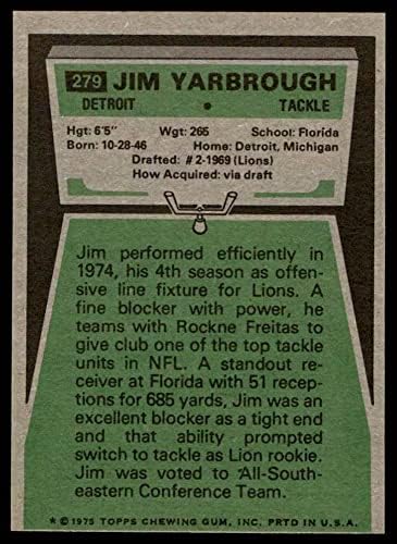 1975 Топпс # 279 Jimим Јарброу Детроит Лавови НМ+ Лавови Флорида