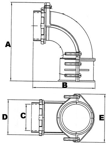 Конектор за стискање на кутијата за стискање на грлото на Морис 15150, конектор за кутија со 90 степени, 3 конец