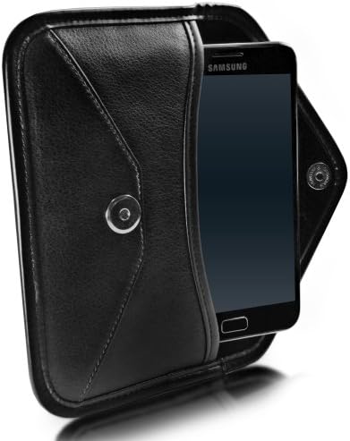 Boxwave Case Компатибилен со Vivo T1 5G - Елита кожна торбичка за месинџер, синтетички кожен покритие дизајн на пликови за