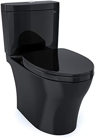 Toto Aquia IV Washlet+ дво -парчен издолжено двојно испирање 1,28 и 0,9 GPF тоалет, Ebony - MS446124Cemnn51
