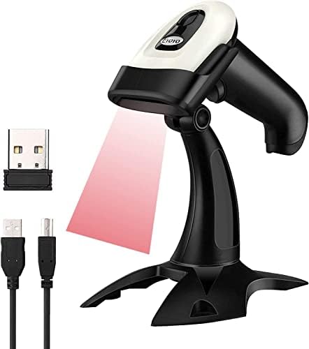 Eyoyo Безжичен 2D QR скенер за баркод со Stand, Bluetooth & 2.4g безжичен и USB жичен рачен читач на баркод со 1D 2D скенирање на екран