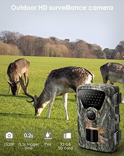 Игра за лов на фотоапарати за патеки - 1520p 28MP Трага камера со ноќно гледање Активирана водоотпорна IP66 Trail CAM 0.2S Trigger Time со 850NM камери за игри со елени и 2 ”LCD камера за жи