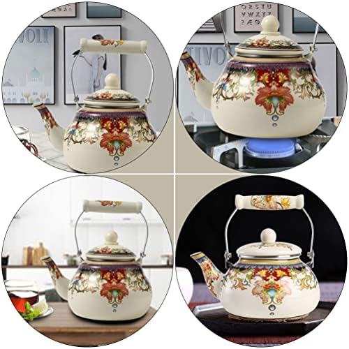 Јапонски чај тенџере керамички цветна емајл чај котел: декоративен чајник лабава лисја чајник кинески сад за чај вода што врие котел со