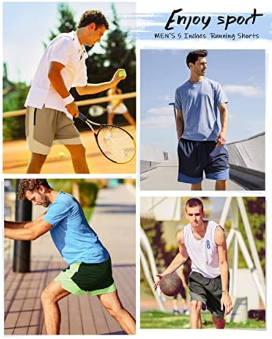 Рунит Квик Суви шорцеви за трчање за мажи со џебови од патент 5 инчи инсим за машка атлетска шорцеви салата за вежбање шорцеви мажи