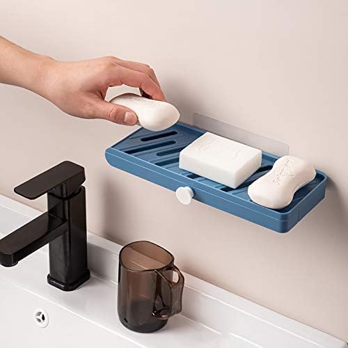 Lsjzz wallидот поставен сапун кутија Пластична креативна одвод е без перфорација, може да се постави wallид и лесно може да се справи со