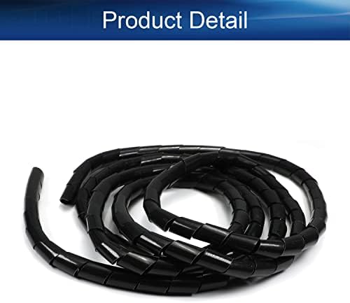 Bettomshin 1 парчиња 14 стапки PE Spiral Cable Wrap, капаци на жичен кабел за организатор на електрична жица со ТВ компјутер, стоп за затегнување