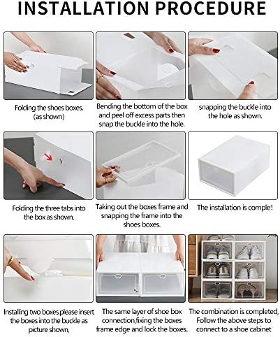 Кутии За Складирање Чевли Тикер 24 Пакувајте Проѕирна Пластична Кутија За Складирање Чевли-Бела