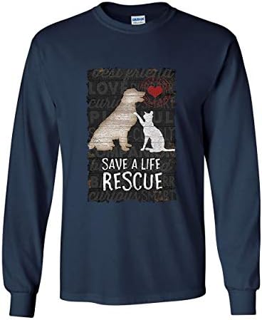 Зачувајте живот спас миленичиња со долги ракави маица куче мачка мачка засолниште за кученца шепа, светло розова голема голема