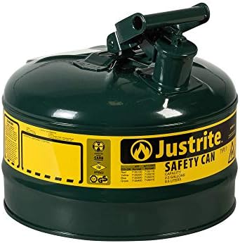 Justrite 7110400 1 Галон, галванизиран челик од типот I Зелена безбедност конзерва