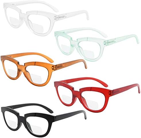Очила 5-Пакет Бифокални Очила За Читање Жени Полумесечински Бифокални Читатели